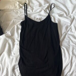 Black Women's Slim Fit Spaghetti Strap Tank Top